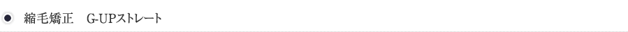 縮毛矯正　G-UPストレート